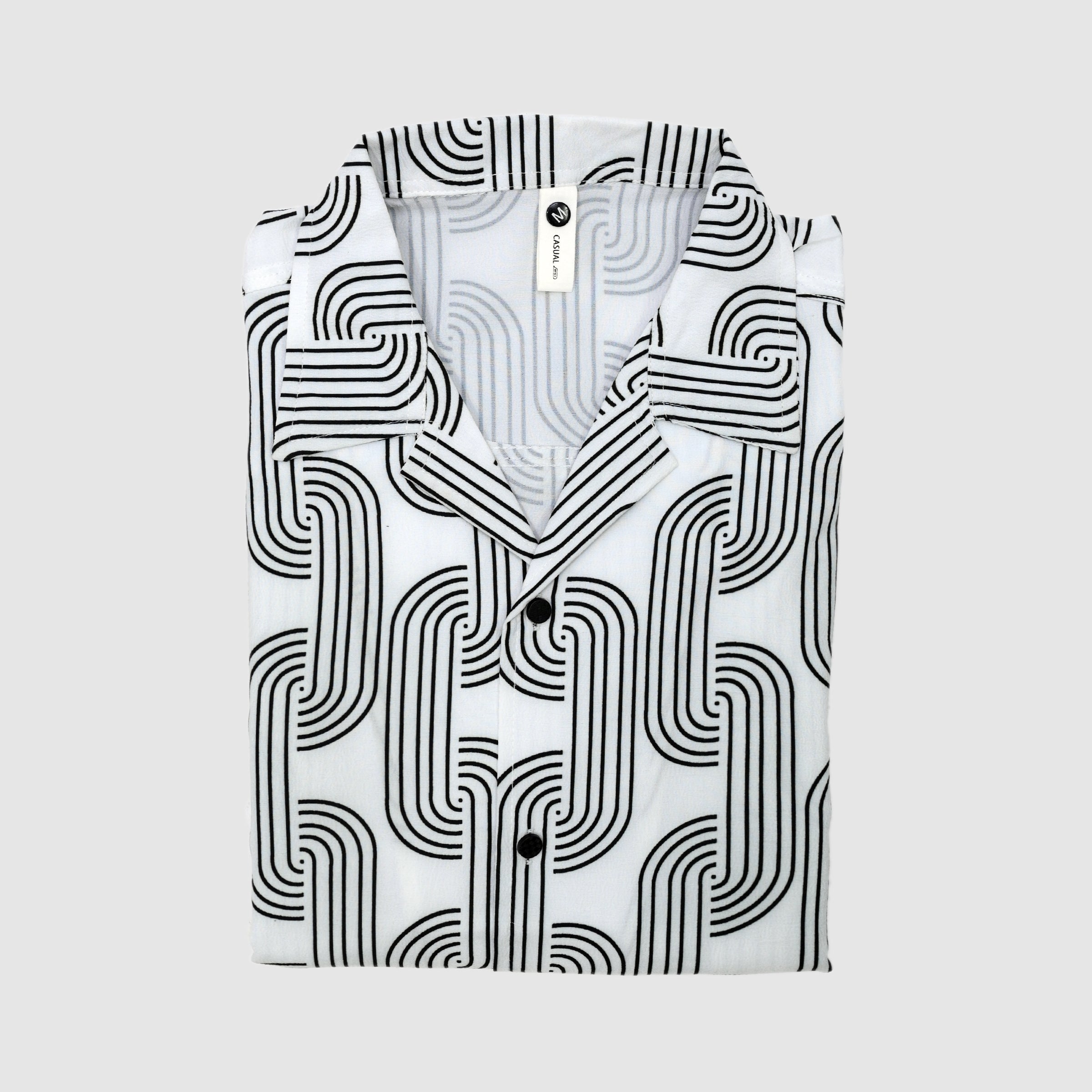 Infinity Pattern Shirt - White And Black