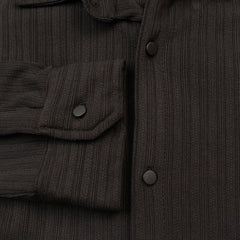 Stretch Material Lining Full Sleeves Casual Shirt - Black