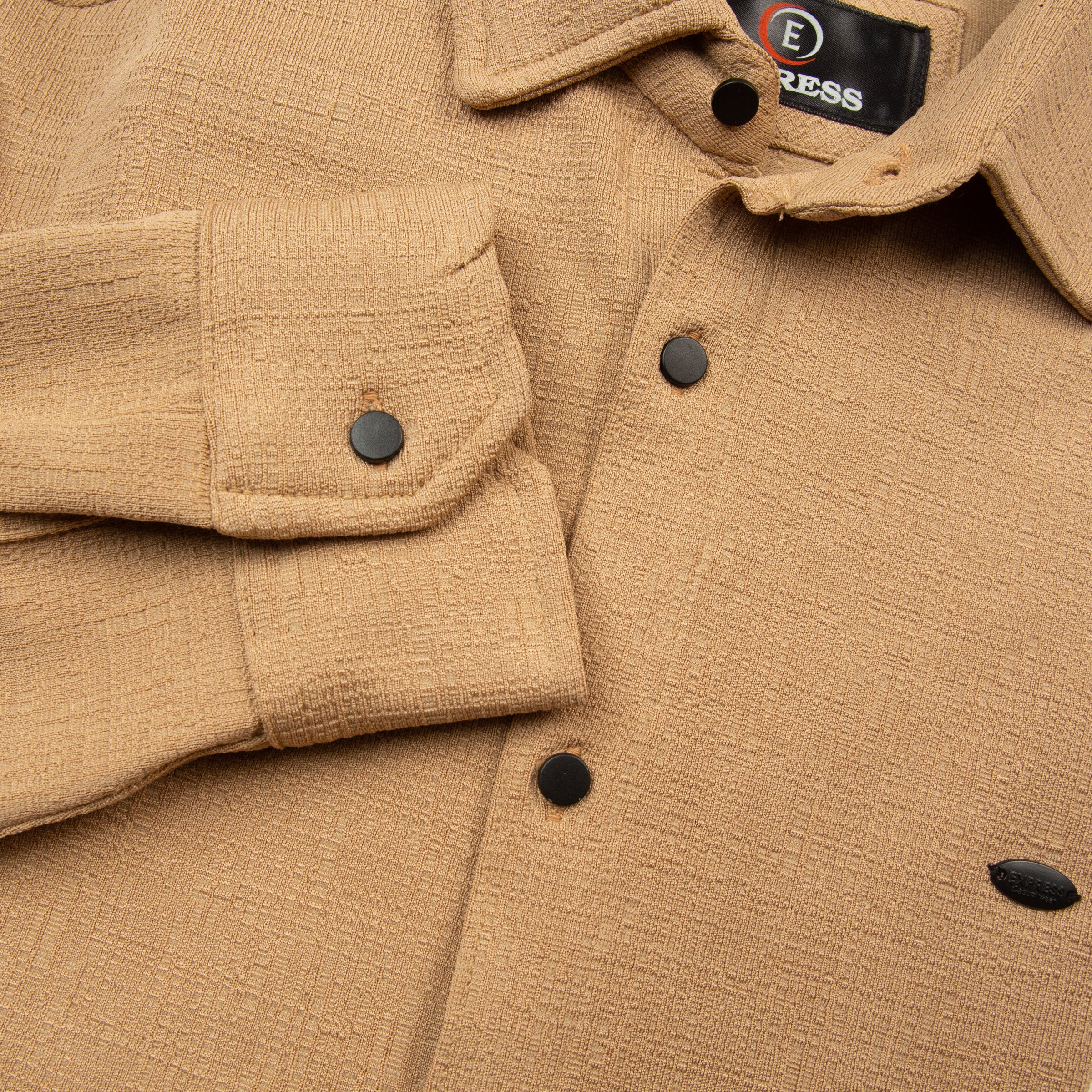 Crush Material Stylish Full Sleeves Shirt - Brown
