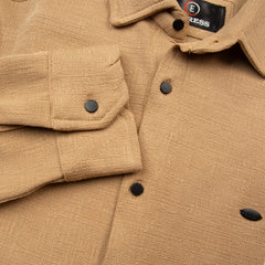 Crush Material Stylish Full Sleeves Shirt - Brown