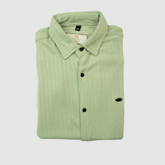 Stretch Material Lining Full Sleeves Casual Shirt - Mint Green