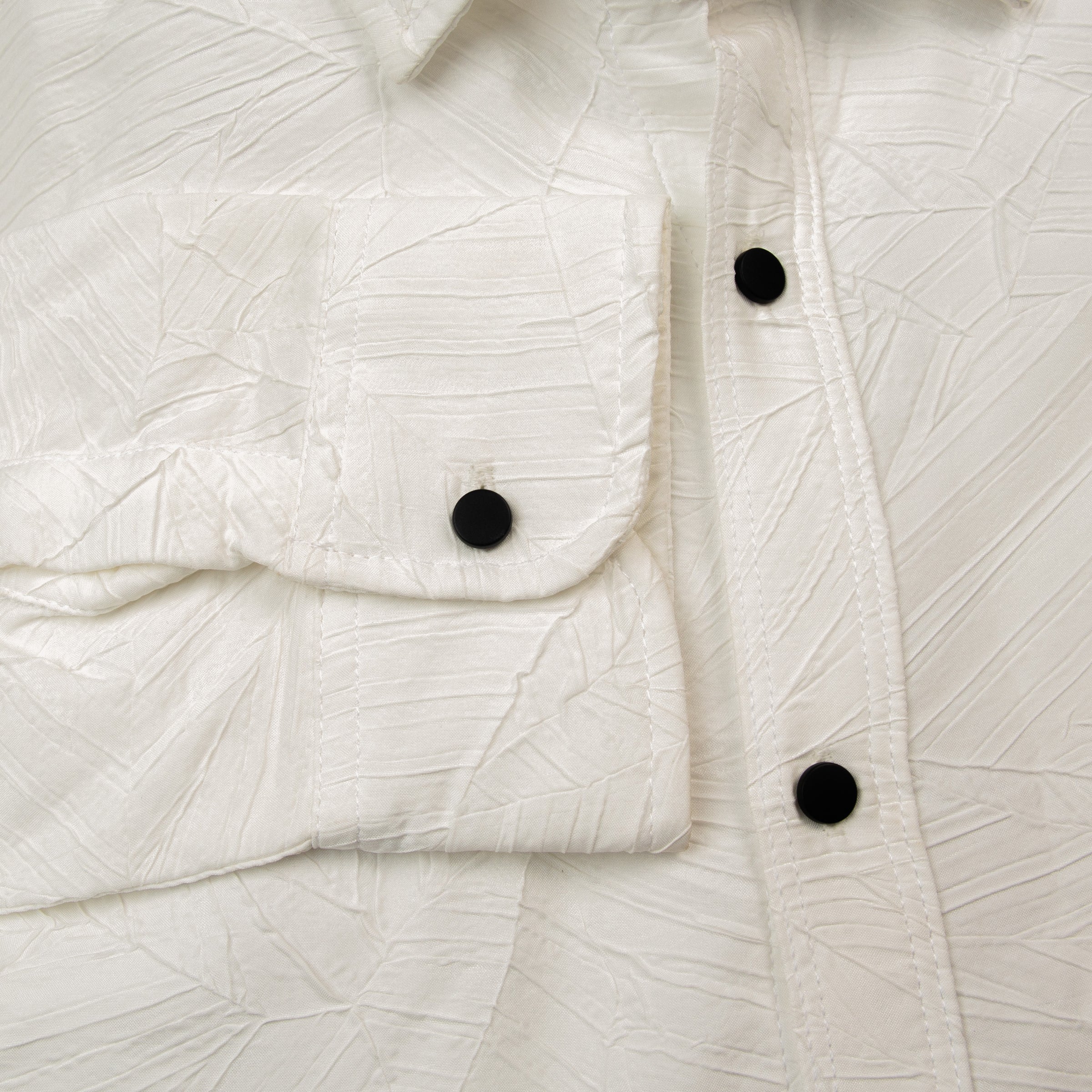 Textured Full Sleeves Shirt - White