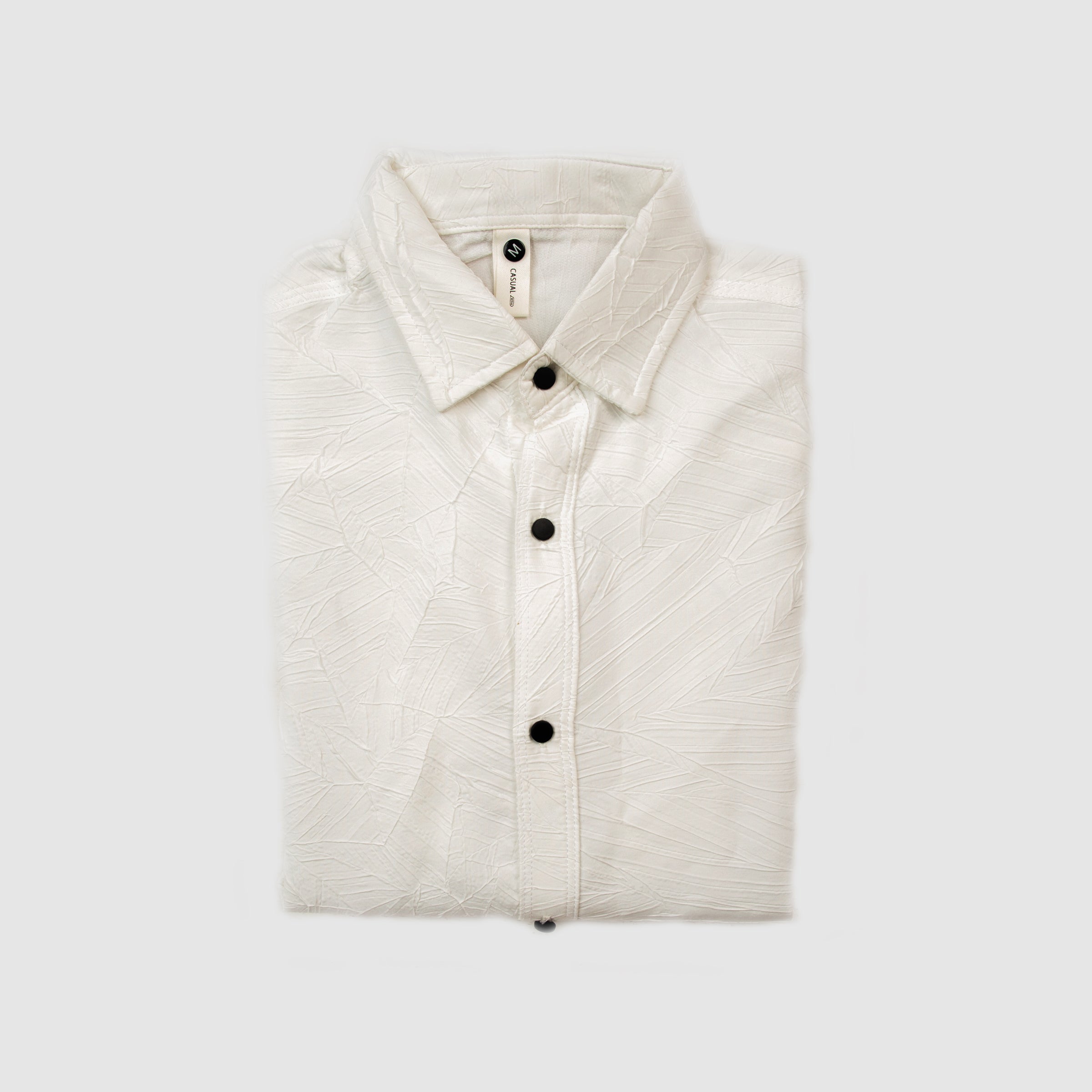 Textured Full Sleeves Shirt - White