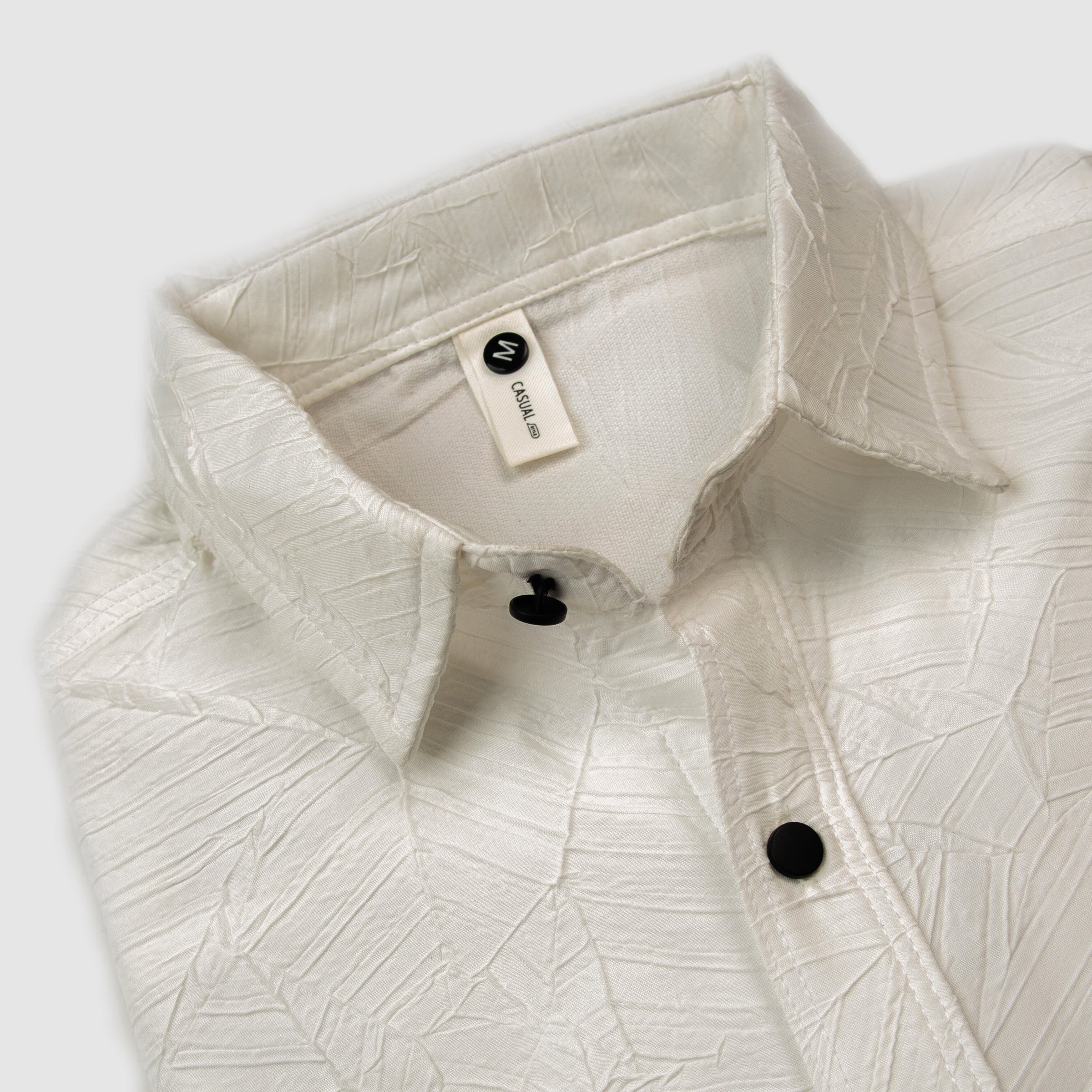 Textured Full Sleeves Shirt - White