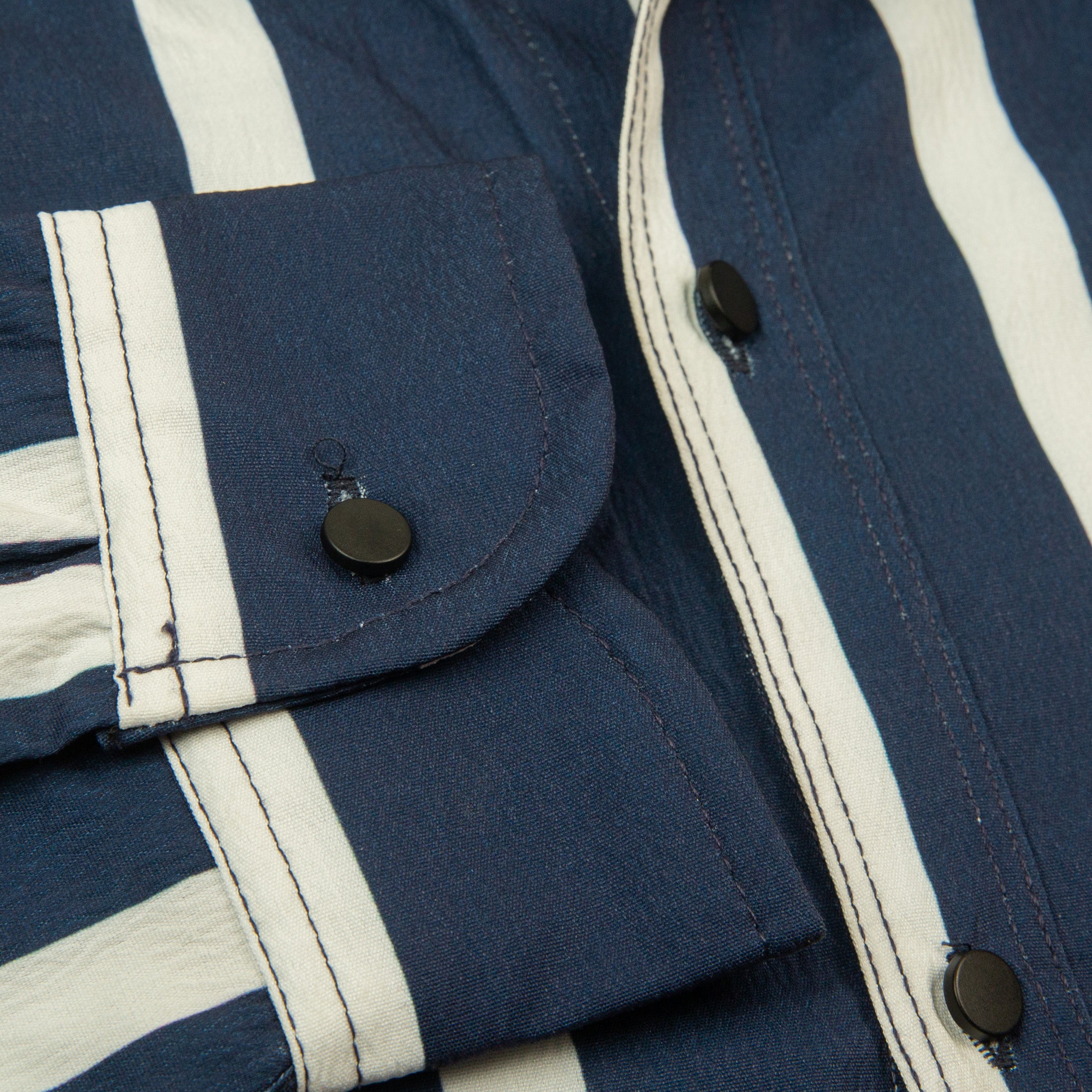 Trendy Stripes Casual Shirt - Navy Blue and White