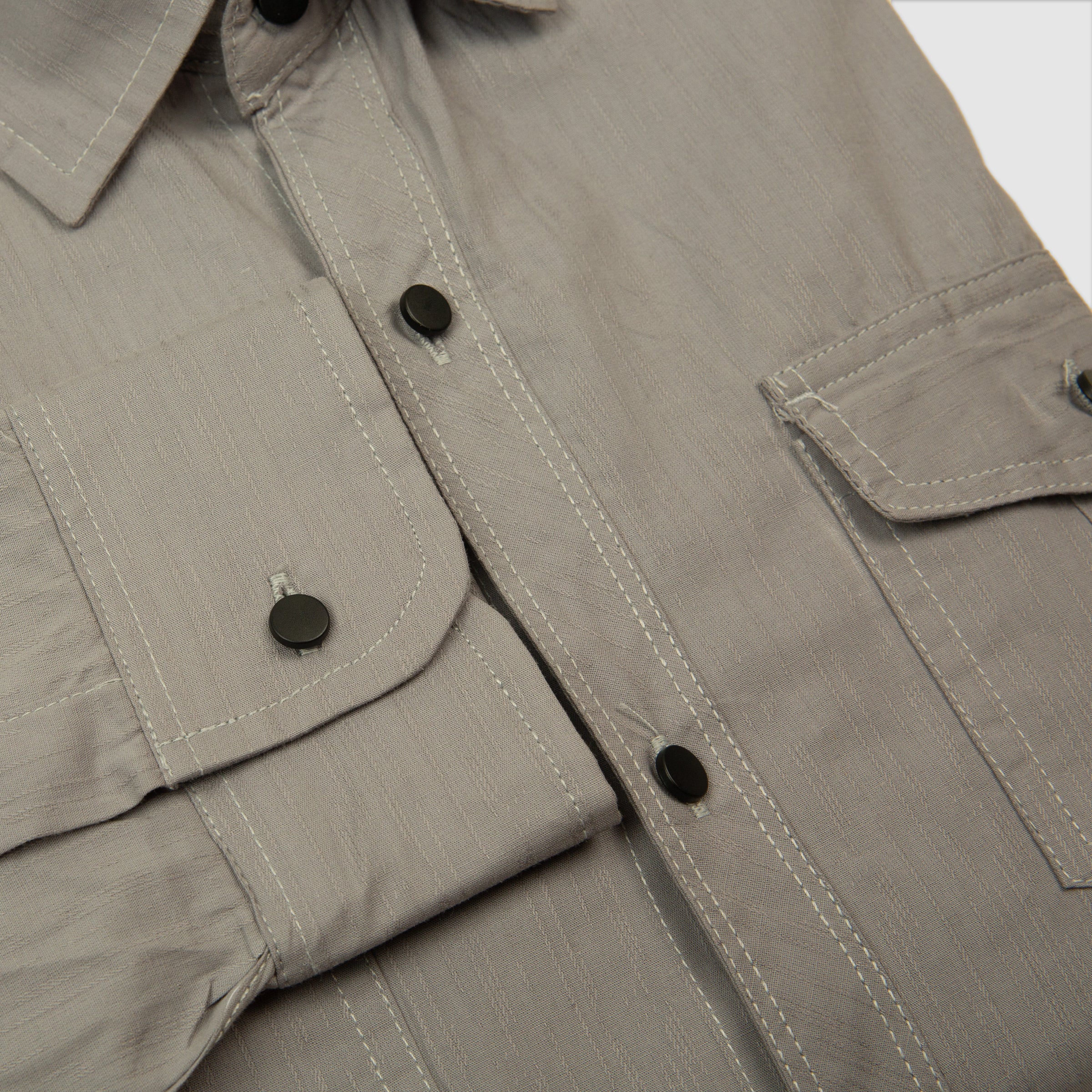 Full Sleeves Double Pocket Casual Shirt - Fawn