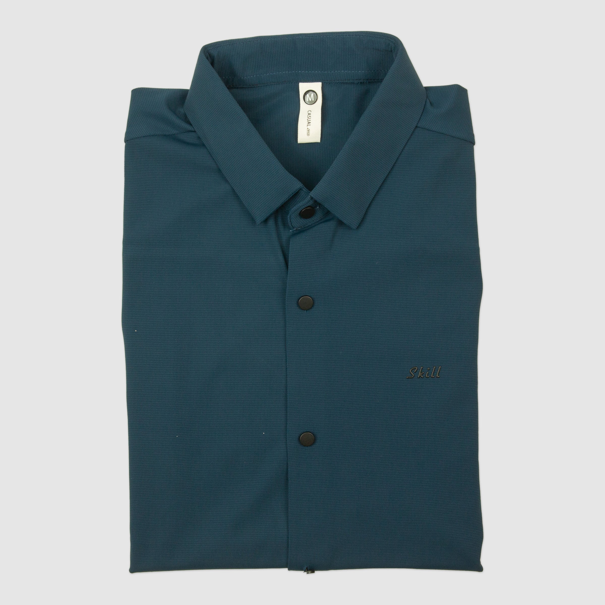 Ice Silk Material Plain Stretchable Shirt Full Sleeves - Blue