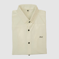 Ice Silk Material Plain Stretchable Shirt Full Sleeves - White