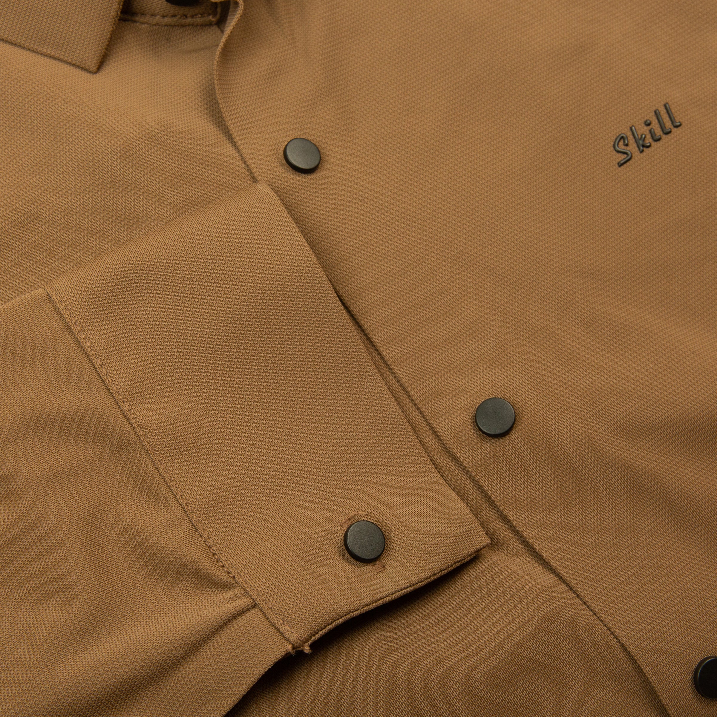 Ice Silk Material Plain Stretchable Shirt Full Sleeves - Brown