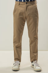 Skin Fitted Cotton Chinos Self Material - Camel