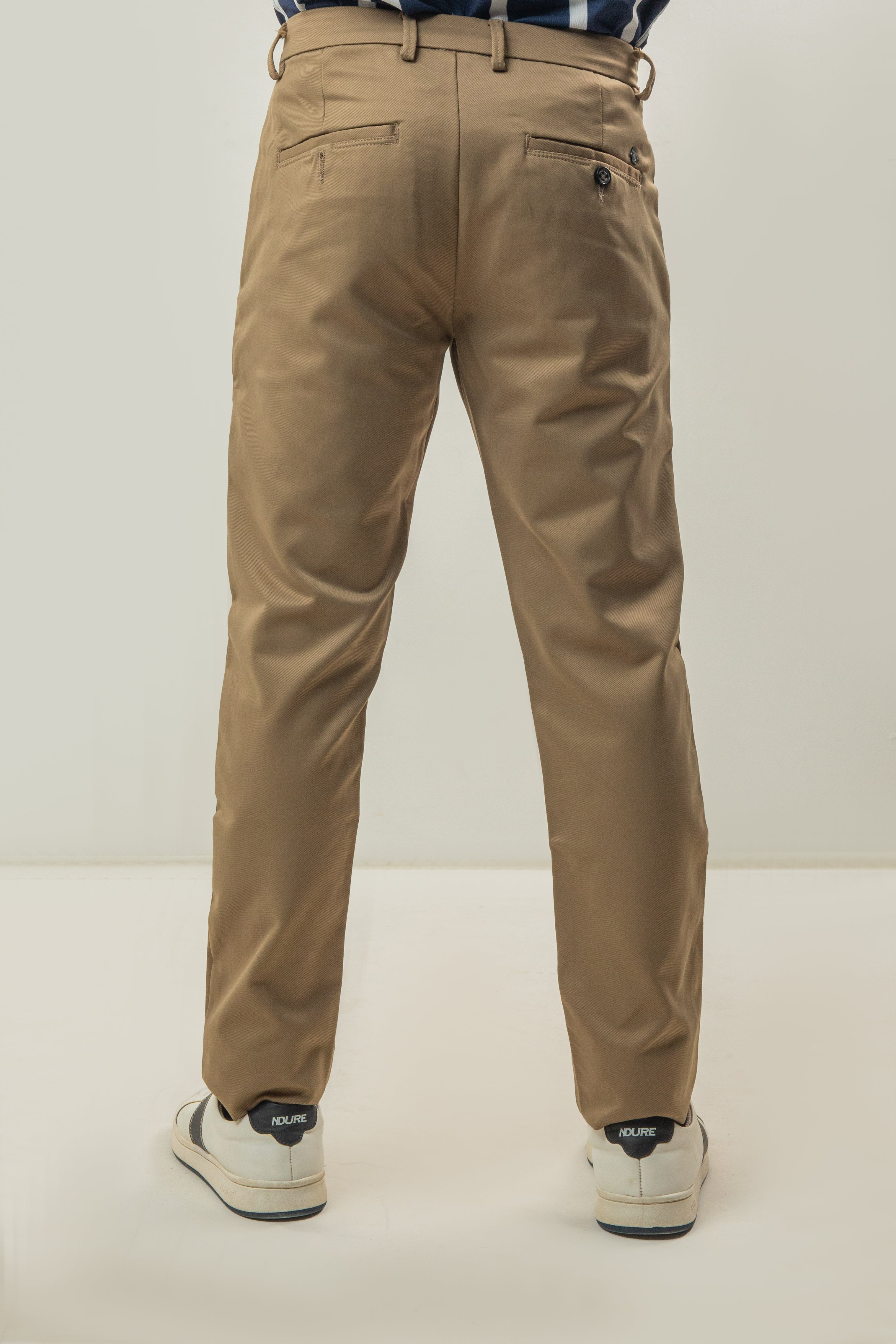 Skin Fitted Cotton Chinos Self Material - Camel