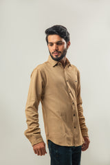 Crush Material Stylish Full Sleeves Shirt - Brown