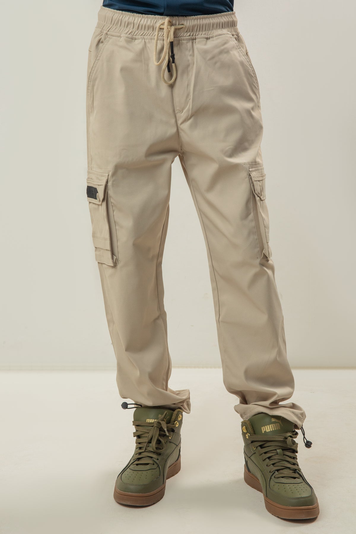 Imported Cotton Blended Fabric Cargo Pants - Beige/Fawn