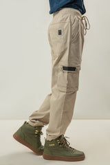 Imported Cotton Blended Fabric Cargo Pants - Beige/Fawn