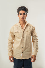 Full Sleeves Double Pocket Casual Shirt - Mustard