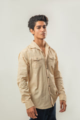 Full Sleeves Double Pocket Casual Shirt - Mustard