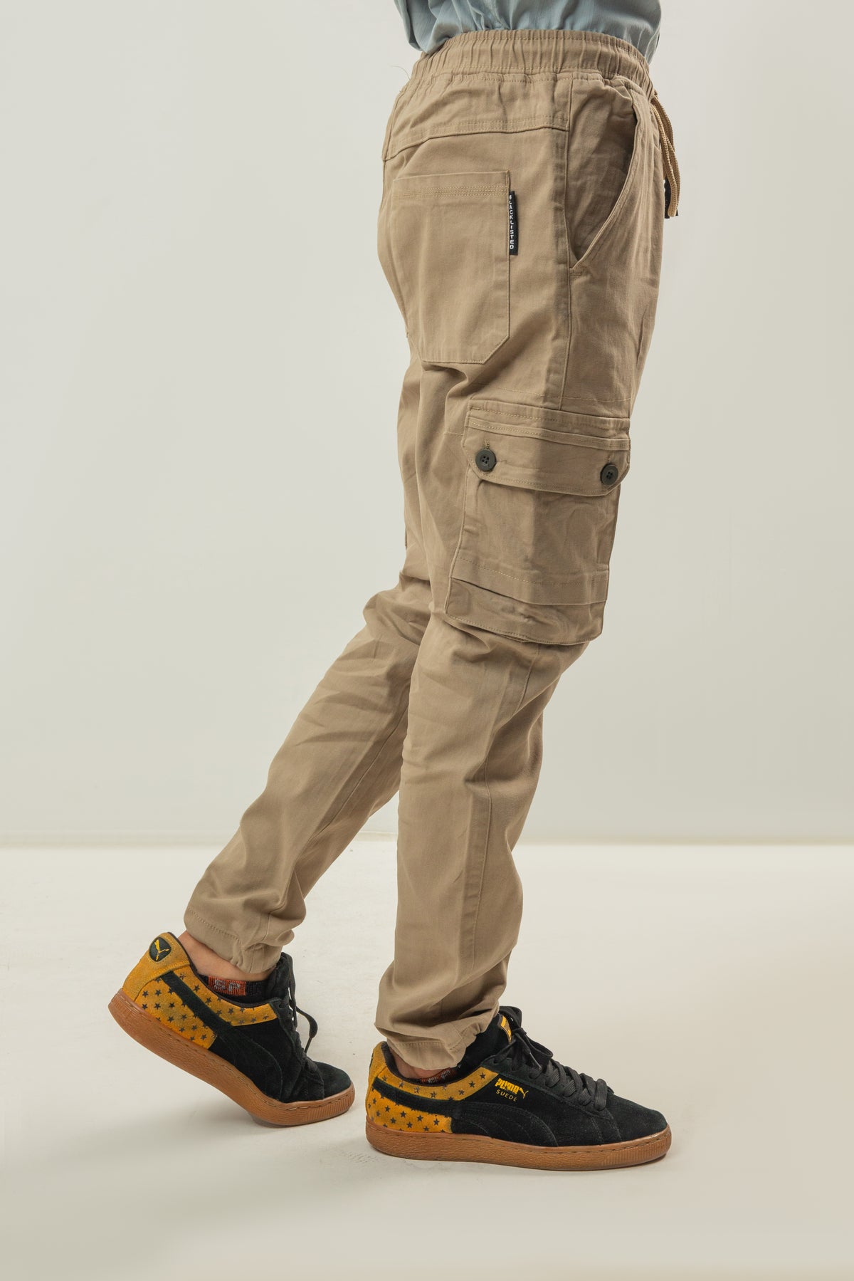 Cotton Twill Cargo Pants - Camel