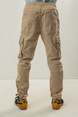 Cotton Twill Cargo Pants - Camel