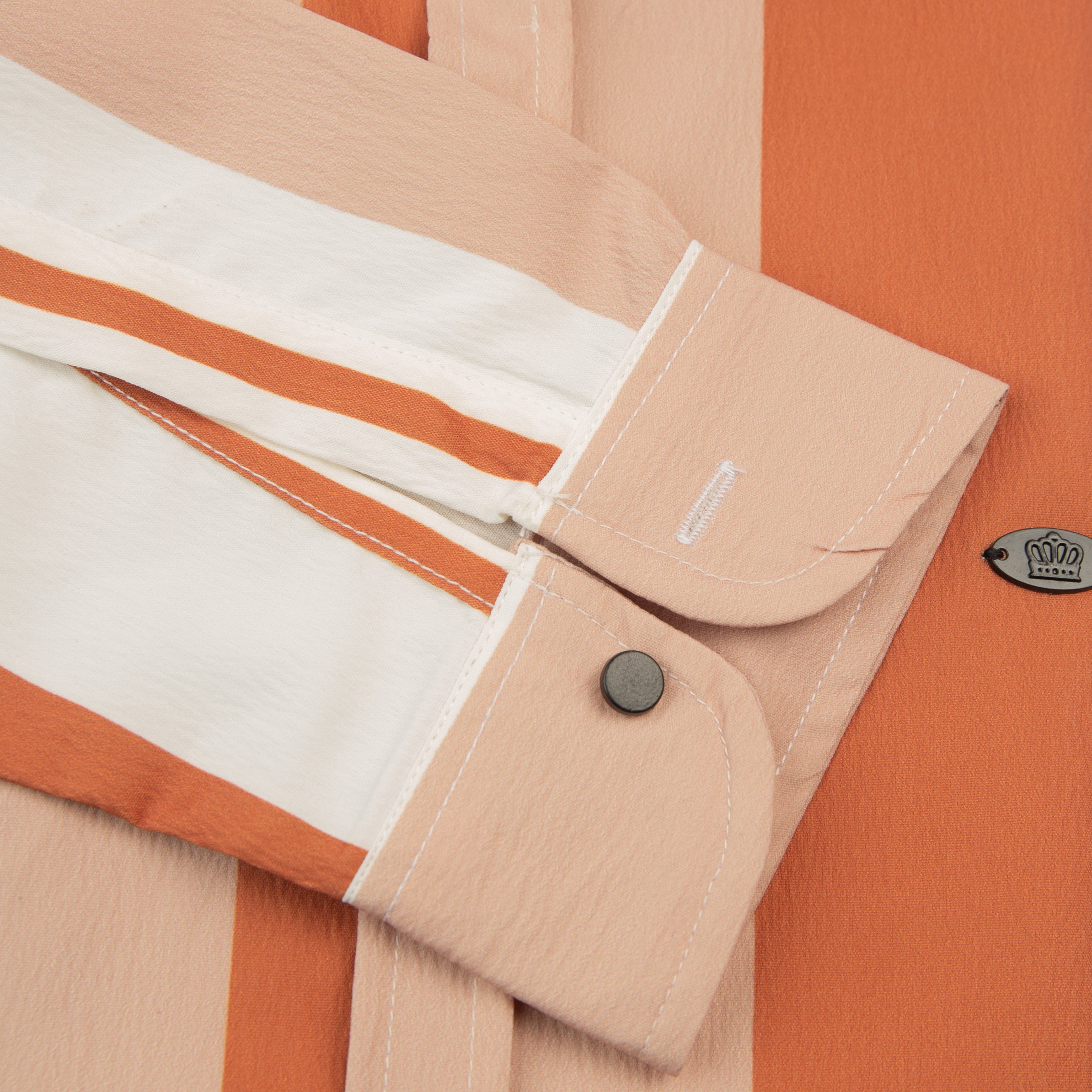 Bold Stripes Casual Shirt Full Sleeves - Peach Shade
