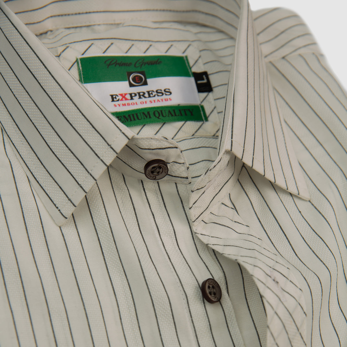 Sleek Lining Style Full Sleeves Casual Shirt - White