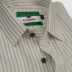 Sleek Lining Style Full Sleeves Casual Shirt - White