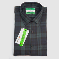 Formal Wear Check Shirt - Dark Green