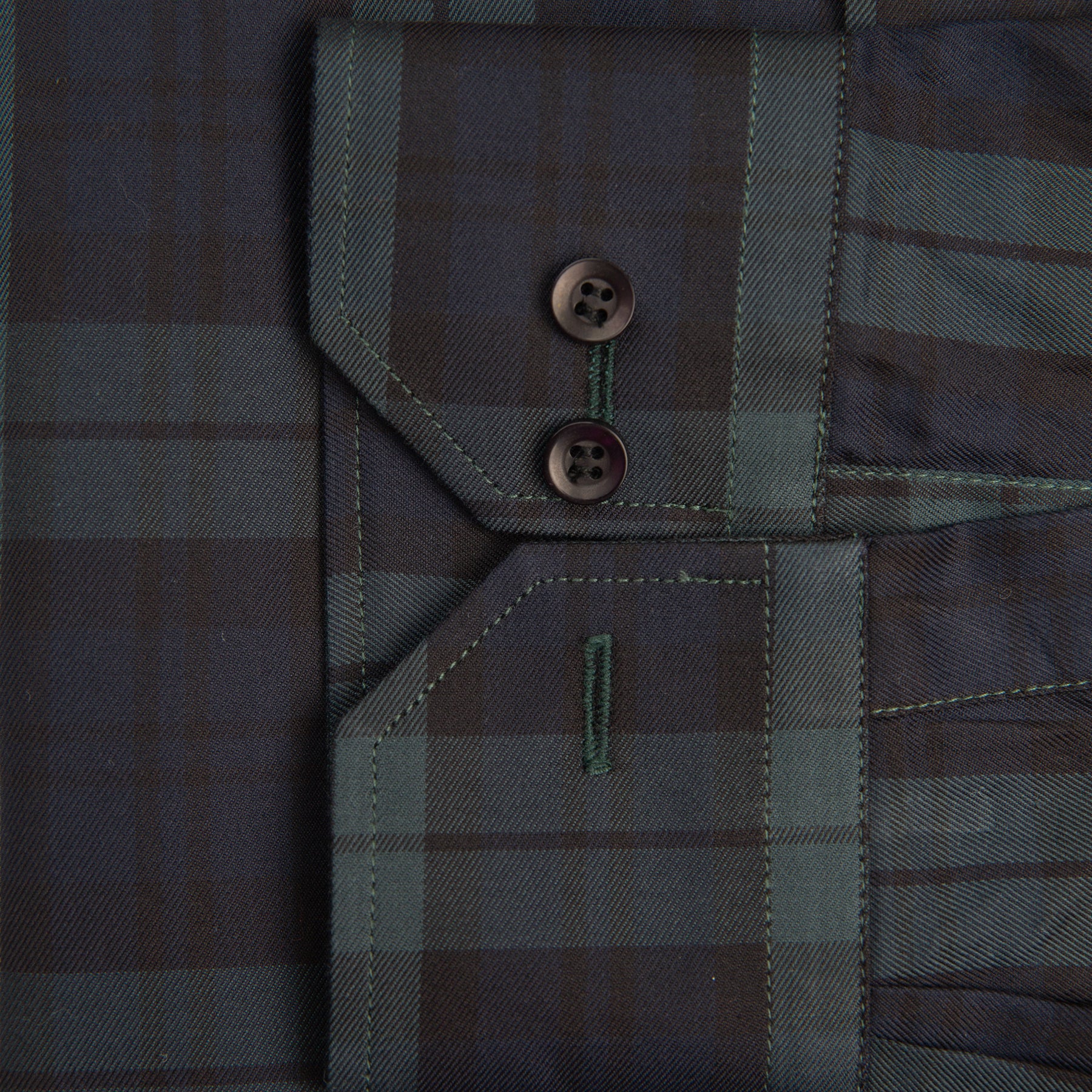 Formal Wear Check Shirt - Dark Green