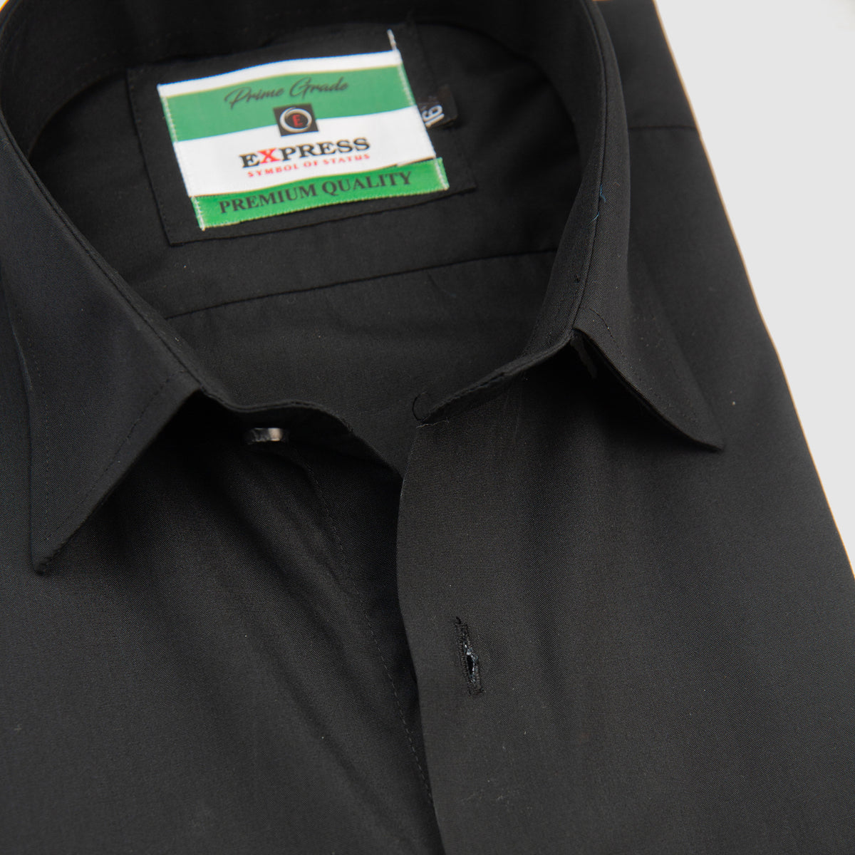 Formal Wear Plain Shirt - Black