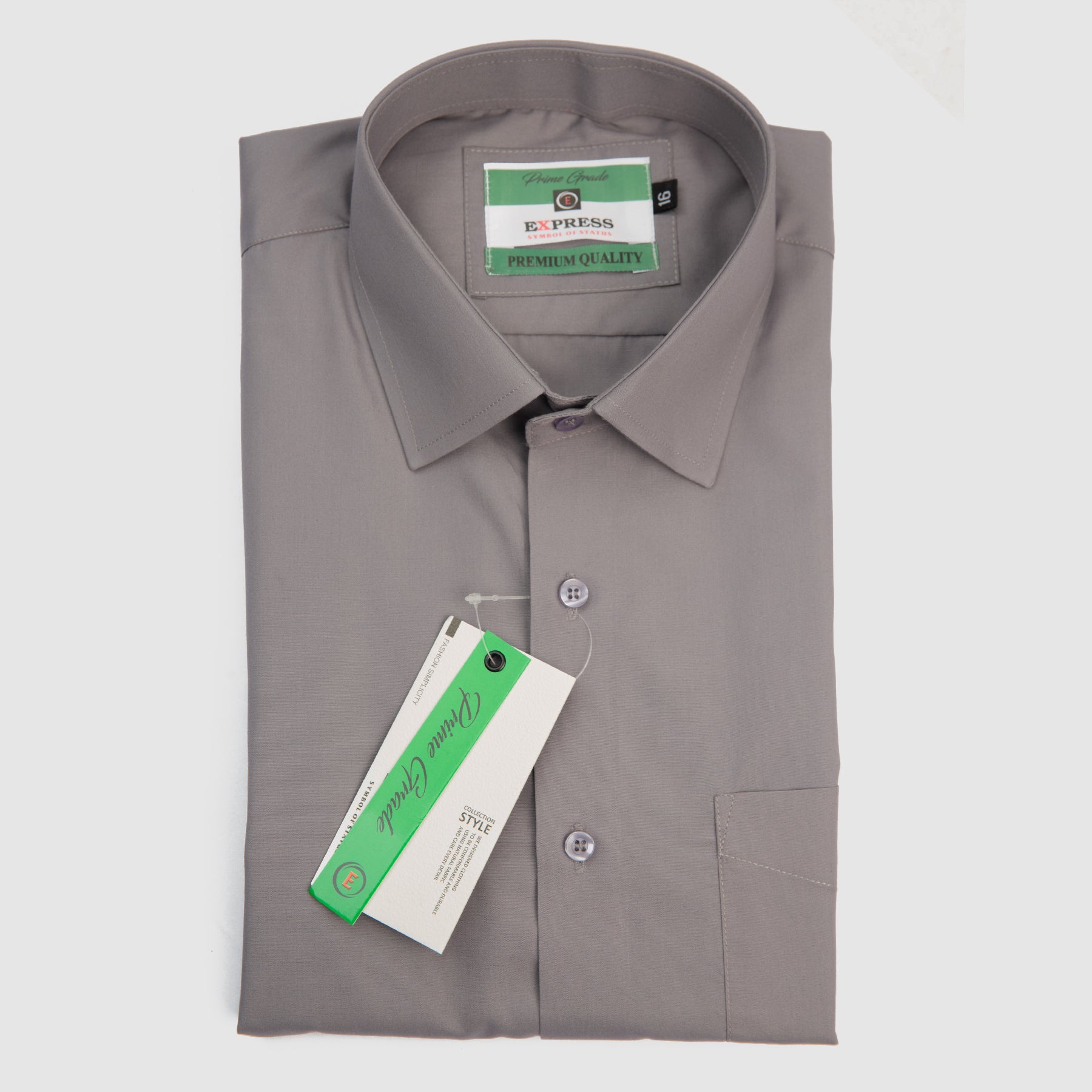 Formal Wear Plain Shirt - Gray