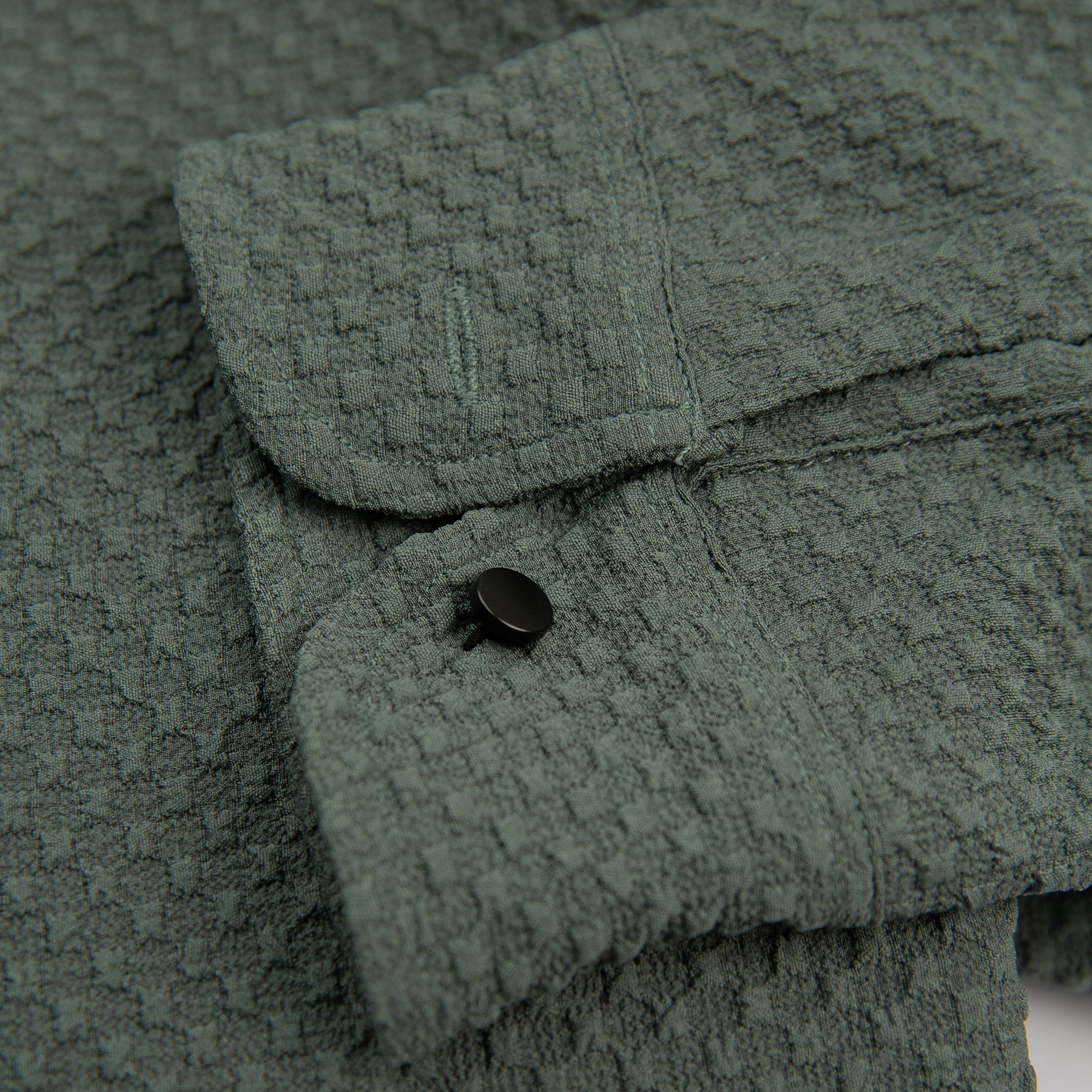 Textured Stretch Material Casual Shirt Full Sleeves - Green