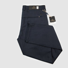 Skin Fitted Cotton Chinos Plain - Navy Blue