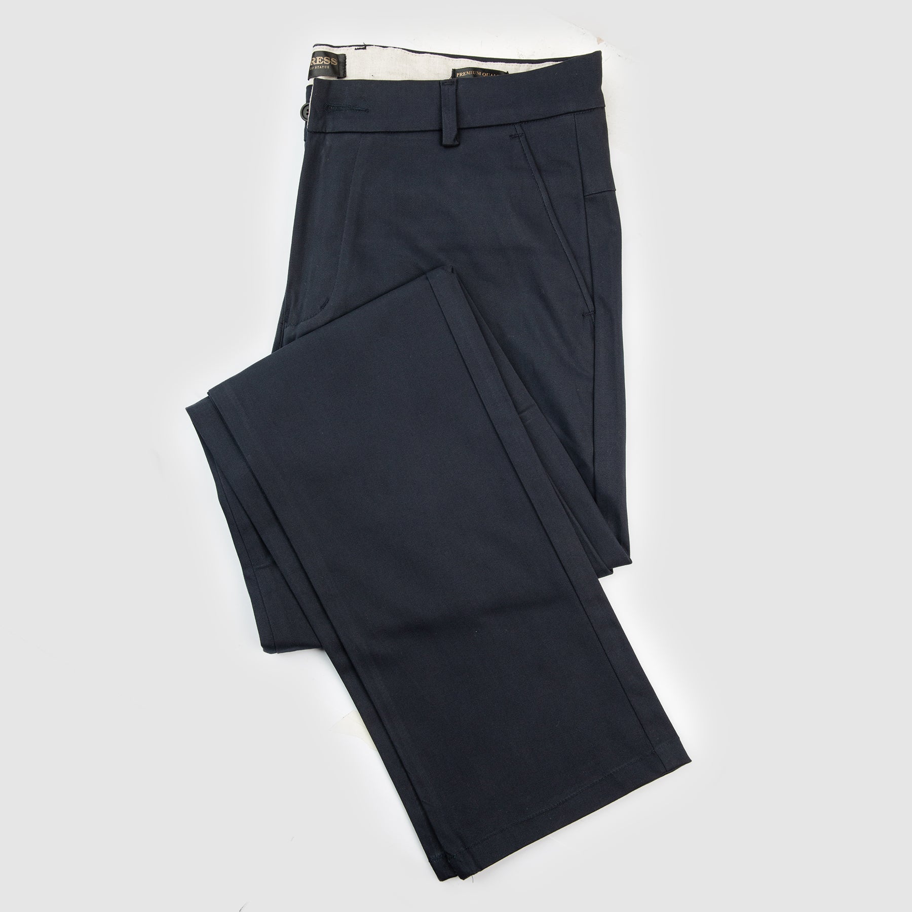 Skin Fitted Cotton Chinos Plain - Navy Blue