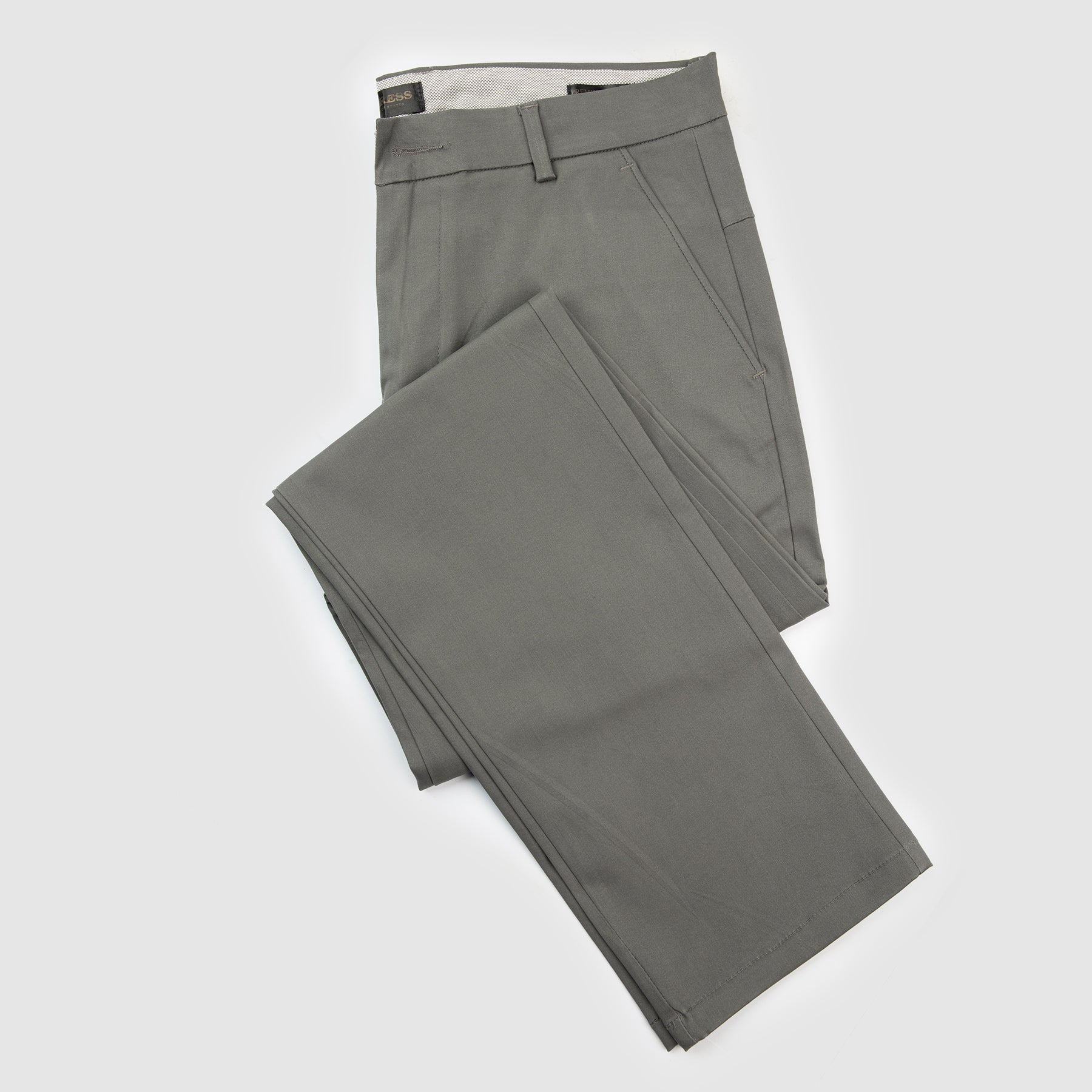 Skin Fitted Cotton Chinos Plain - Gray