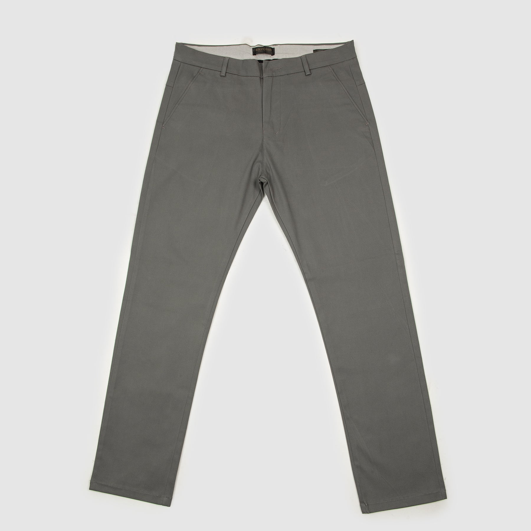 Skin Fitted Cotton Chinos Plain - Gray