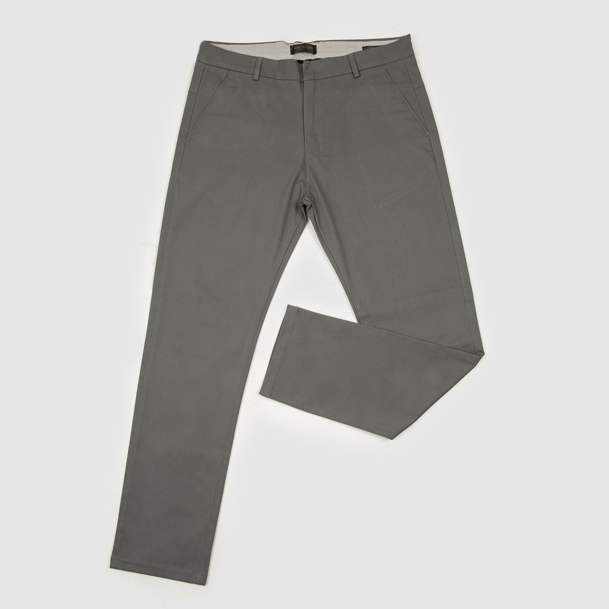 Skin Fitted Cotton Chinos Plain - Gray