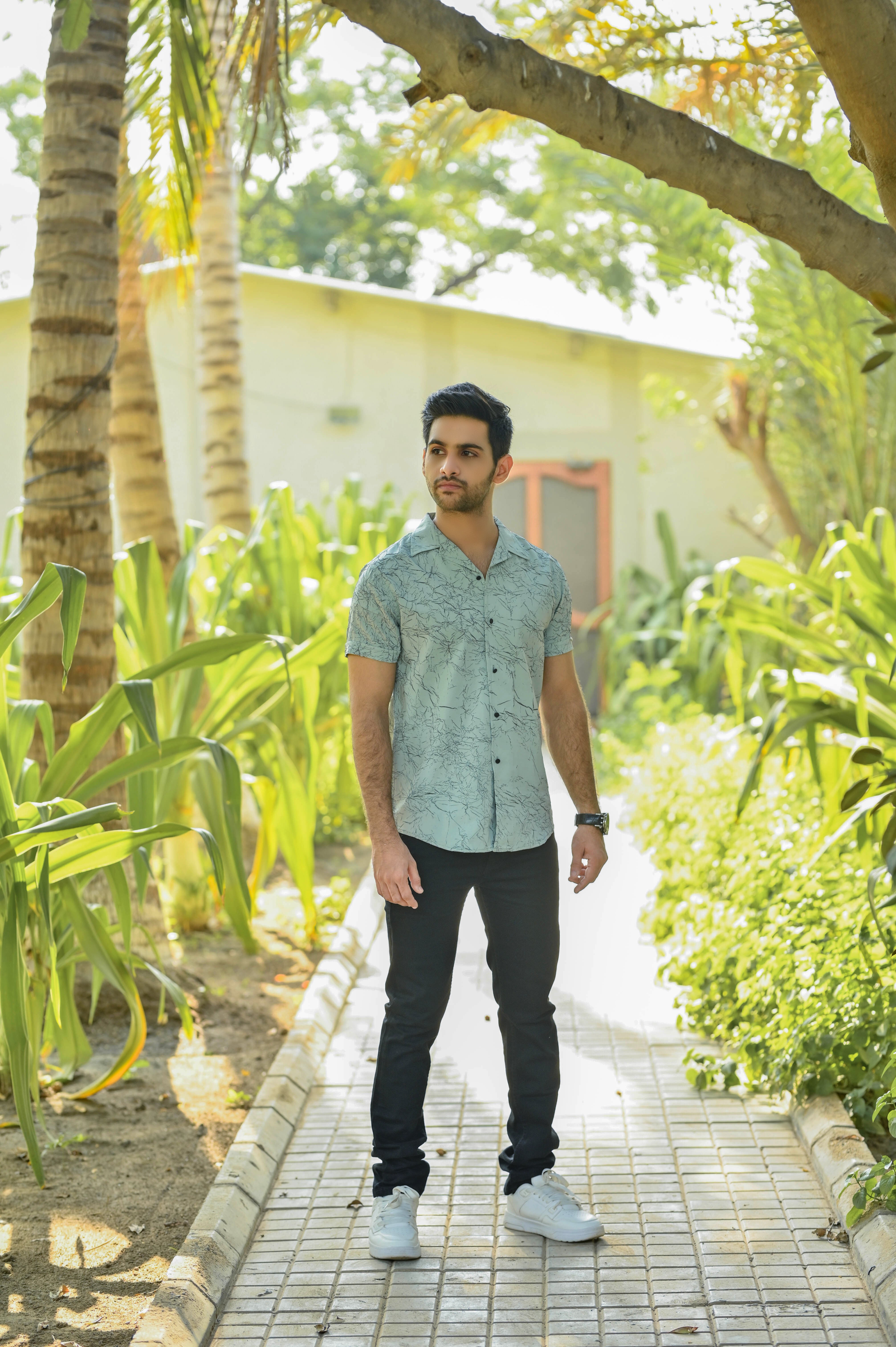 Textured Casual Shirt Half Sleeves - Mint Green