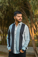 Bold Stripes Casual Shirt Full Sleeves - Black