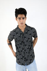 Infinity Pattern Shirt - Black And White