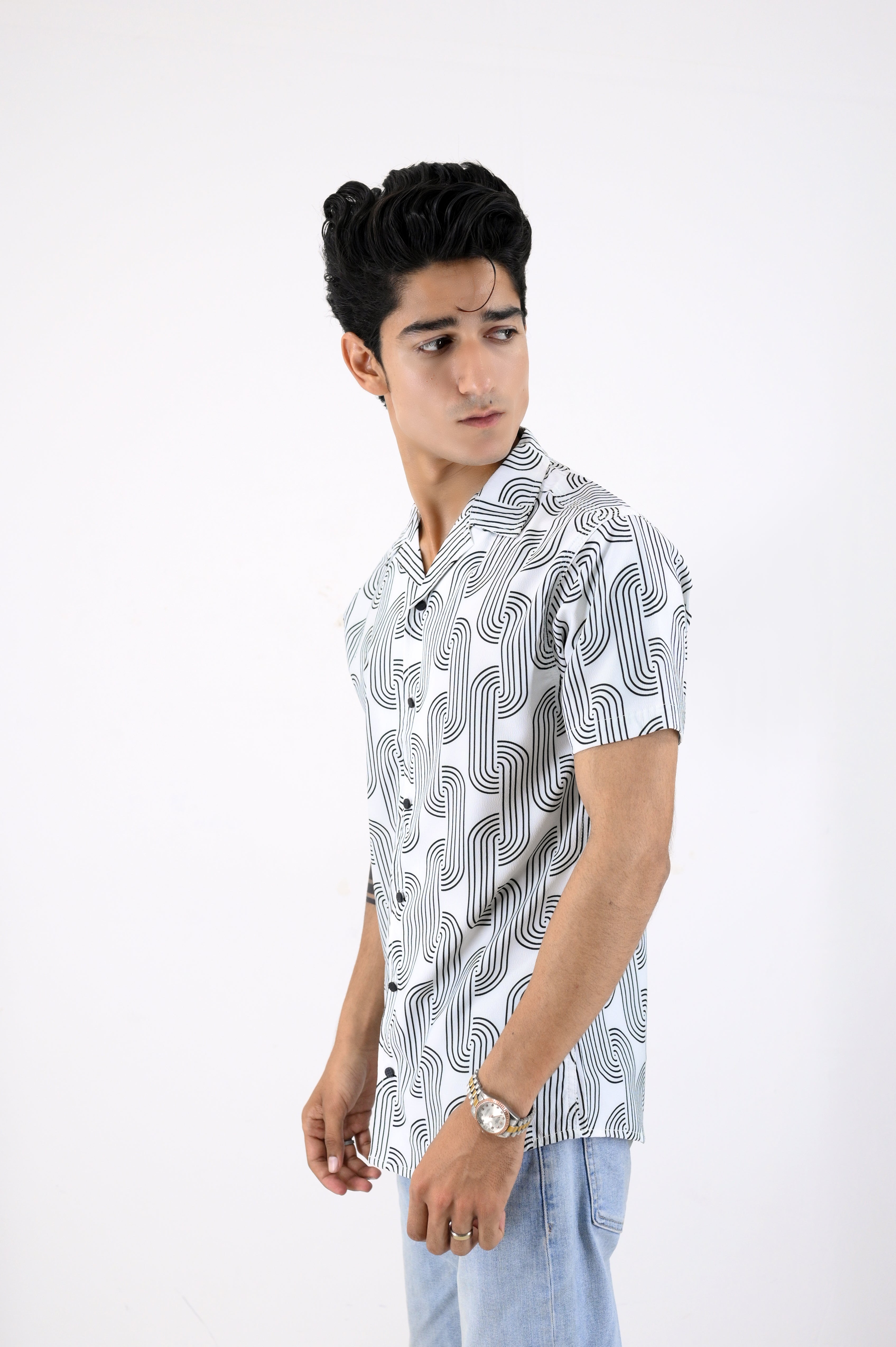 Infinity Pattern Shirt - White And Black