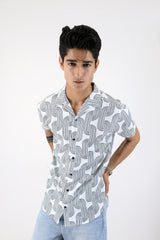 Infinity Pattern Shirt - White And Black