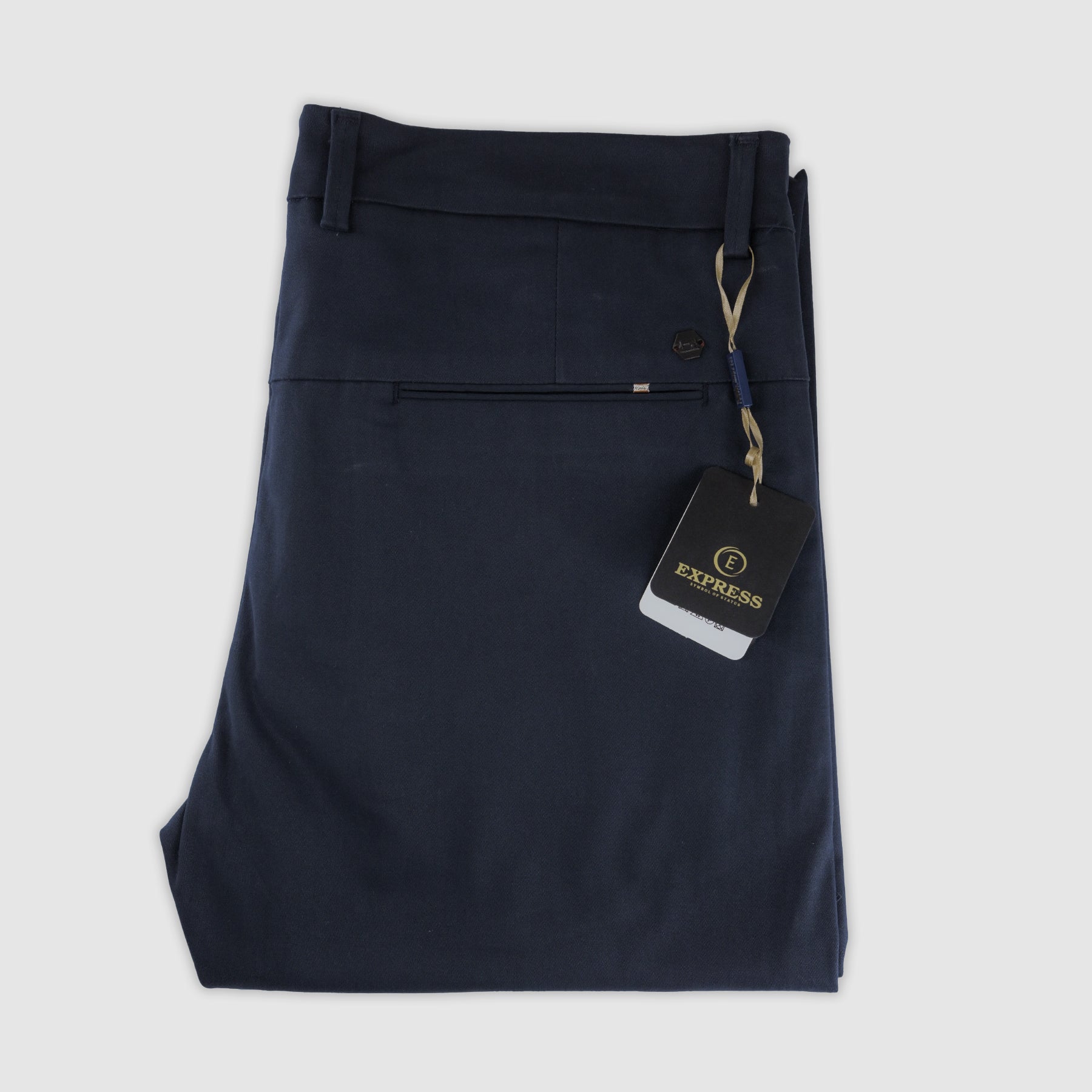 Skin Fitted Cotton Chinos Plain - Navy Blue